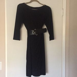 AB STUDIO LITTLE BLACK DRESS WITH 3/4 SLEEVES
